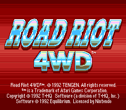 Road Riot 4WD Title Screen